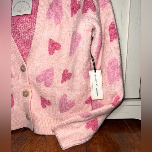 Cupcakes and Cashmere Valentines Day Hearts Cardigan - Picture 3 of 5